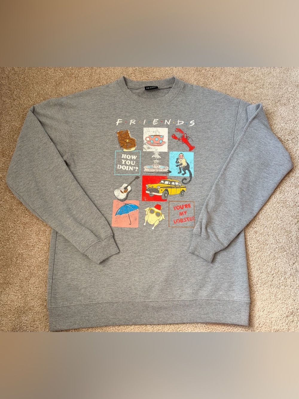 Rare Friends TV Show Gray Crewneck Sweatshirt Size Medium